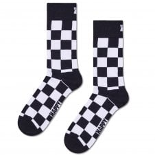 Happy Socks Black & White Chequerboard Combed Cotton Rich Socks