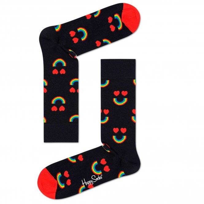 Happy Socks Happy Rainbow & Hearts Luxury Combed Cotton Blend Socks