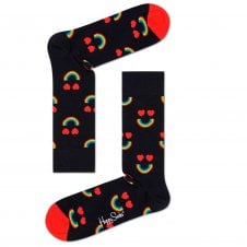 Happy Socks Happy Rainbow & Hearts Luxury Combed Cotton Blend Socks