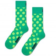 Happy Socks Lime Green Dots on Green Combed Cotton Rich Socks