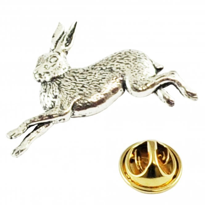 Hare Pewter Lapel Pin Badge