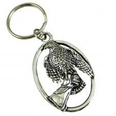 Hawk Bird English Pewter Keyring