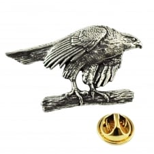Hawk Bird of Prey English Pewter Lapel Pin Badge