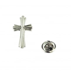 High Detailed Ornate Christian Cross Lapel Pin Badge