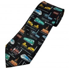 History Of Train Travel Black Men's Novelty Tie