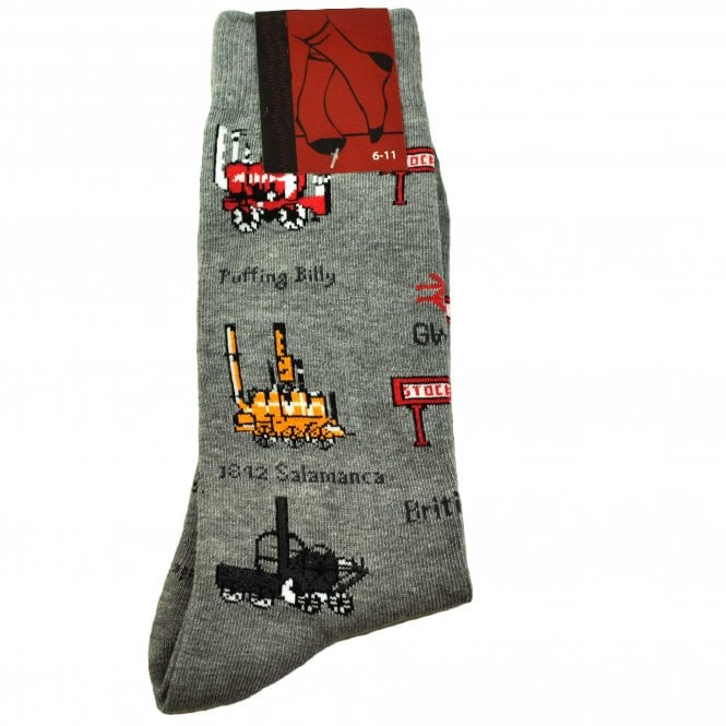 History Of Train Travel Men's Novelty Socks