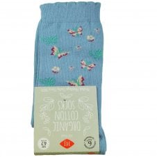 HJ Hall Butterflies Light Blue Organic Cotton Ladies Socks