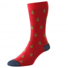 HJ Hall Christmas Tree Red Men's Socks