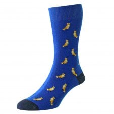 HJ Hall Fox Royal Blue Men's Socks