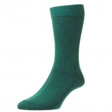 HJ Hall Plain Forest Green Supersoft Bamboo Men's Socks