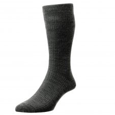 HJ Hall Plain Mid Grey Softop Men's Wool Socks