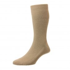 HJ Hall Plain Mink Brown Cotton Softop Men's Socks