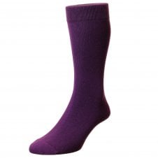 HJ Hall Plain Plum Supersoft Bamboo Men's Socks