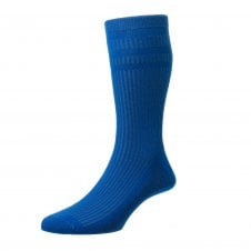 HJ Hall Plain Royal Blue Cotton Softop Men's Socks