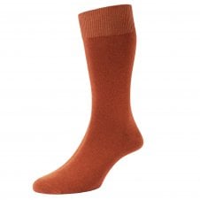 HJ Hall Plain Rust Orange Men's Socks
