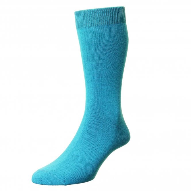 HJ Hall Plain Sapphire Blue Men's Socks