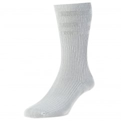 HJ Hall Plain Silver Grey Cotton Softop Men's Socks