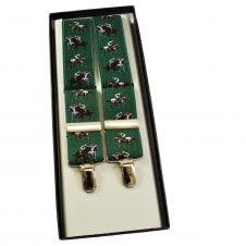 Horse Racing Green Luxury Men's Trouser Braces