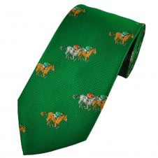 Horse Racing Green Men's Novelty Tie