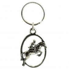 Horse Showjumper English Pewter Keyring