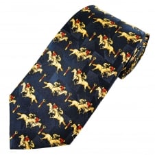 Horses at Winning Post Horse Racing Silk Novelty Tie