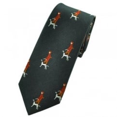 Hunter & Gun Dog Charcoal Grey Luxury Silk Narrow Country Tie