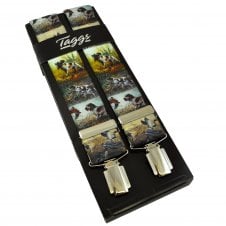 Hunting Dogs & Ducks Men's Luxury Trouser Braces with Silver Clips
