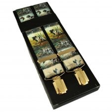 Hunting Dogs & Ducks Men's Trouser Braces - Gold Clips