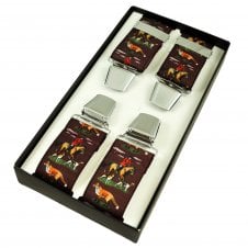 Hunting Horse Fox & Hounds Burgundy Men's Trouser Braces