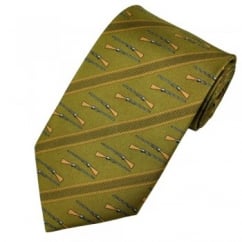 Hunting Rifles Khaki Green Silk Novelty Tie
