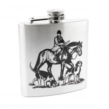 Huntsman Hunting Scene 6oz Stainless Steel Hip Flask