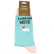 "I Love My Westie" West Highland White Terrier Cotton Rich Socks