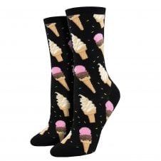 Ice Creams Black Luxury Ladies Socks
