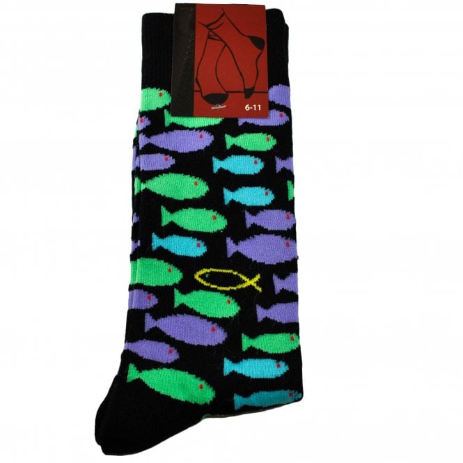 Ichthys Christian Jesus Fish Men's Novelty Socks