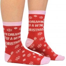 I'm Dreaming of a Wine Christmas Women's Novelty Socks
