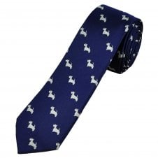 Indigo Blue Scottie Dog Men's Skinny Tie