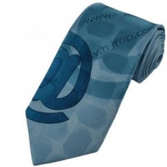 Internet Themed Blue Silk Tie