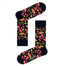 "Into Space" Spaceships & Rockets Navy Blue Luxury Combed Cotton Ladies Socks