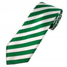 Irish Emerald Green & White Striped Men's Tie