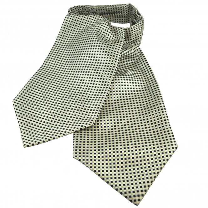 Ivory & Black Checked Day Cravat