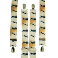 Ivory & Orange Planes Men's Trouser Braces