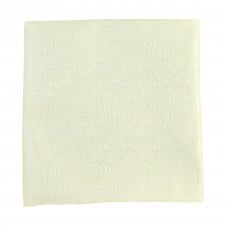 Ivory Paisley Pattern Pocket Square Handkerchief