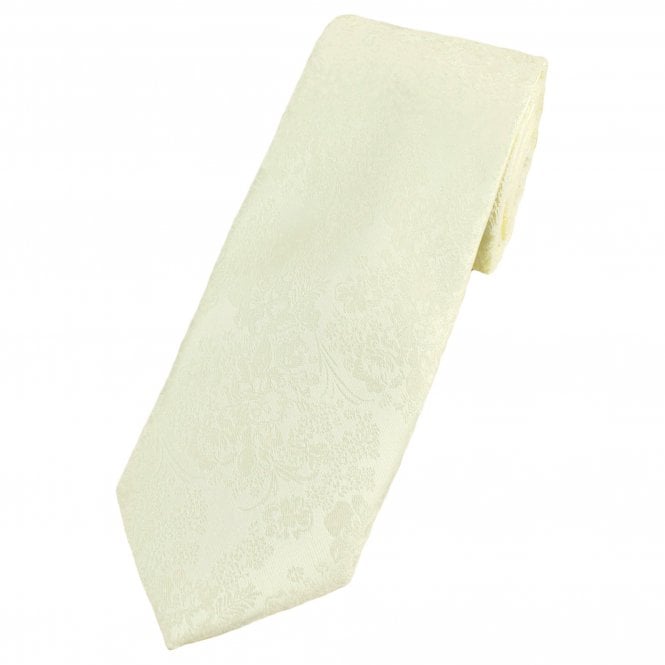 Ivory Pretty Floral Pattern Men's Tie