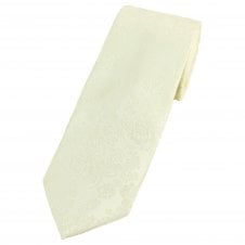Ivory Pretty Floral Pattern Men's Tie