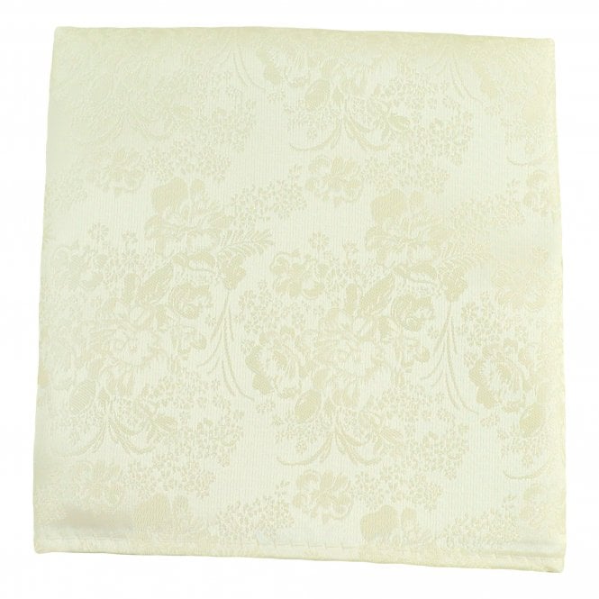 Ivory Pretty Floral Pattern Pocket Square Handkerchief