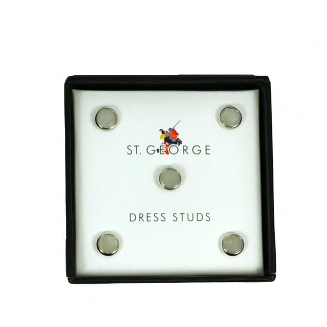 Ivory & Silver Shirt Dress Studs