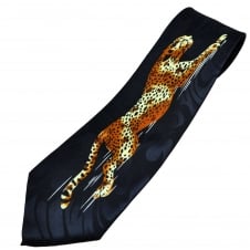 Jaguar Big Cat Navy Blue Men's Novelty Tie