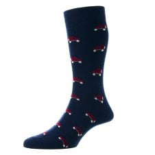 Jeep Car Navy Blue Cotton Rich Men's Novelty Socks