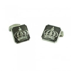 Jewelled Crown Black Dress Cufflinks