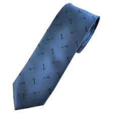 Key Slate Blue Luxury Silk Men's Tie